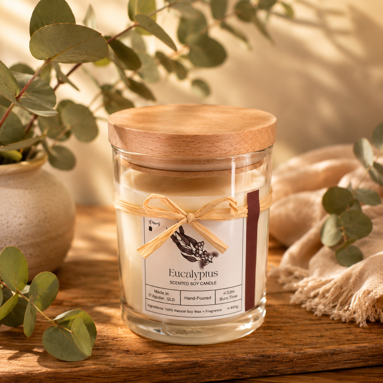 Eucalyptus - Scented Soy Candle - Medium