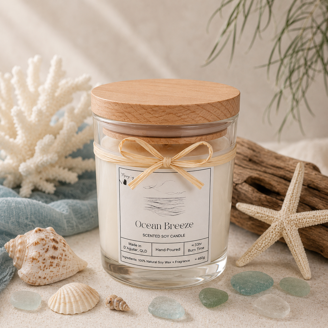 Ocean Breeze - Scented Soy Candle - Medium