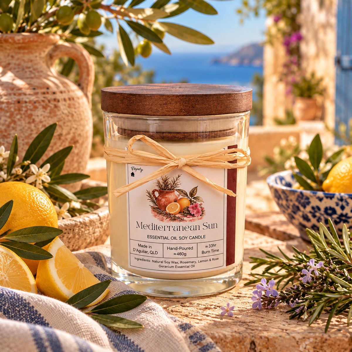 Mediterranean Sun - Essential Oil Soy Candle