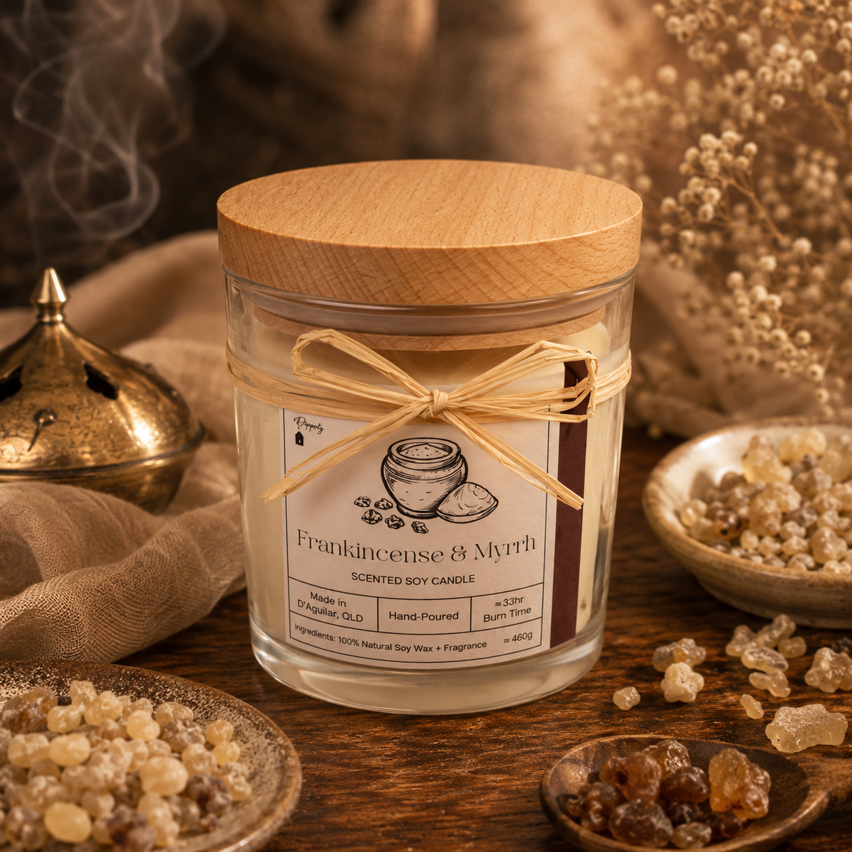 Frankincense & Myrrh - Scented Soy Candle - Medium