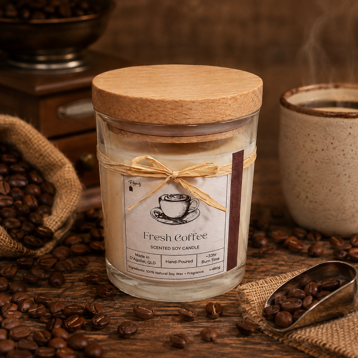 Fresh Coffee - Scented Soy Candle - Medium
