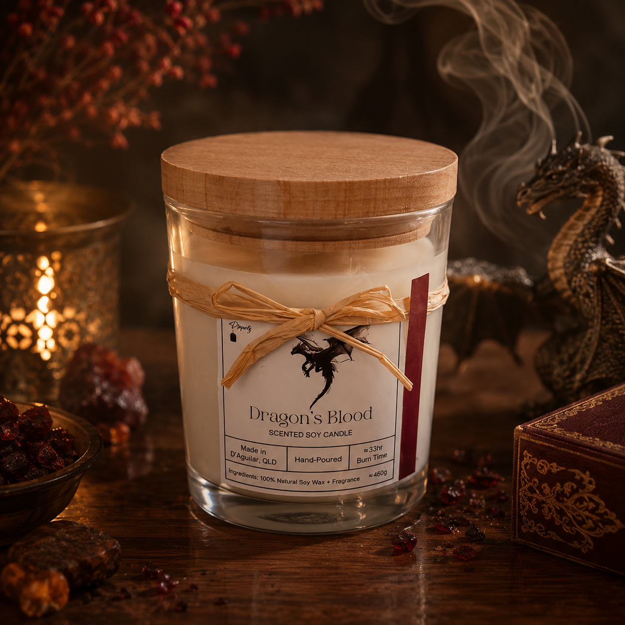 Dragon's Blood - Scented Soy Candle - Medium